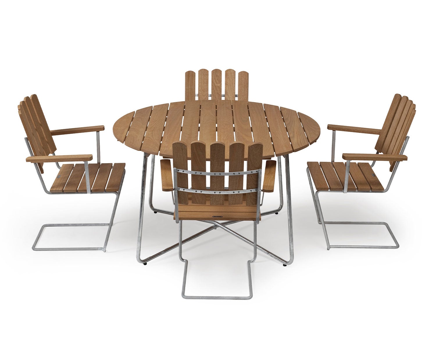 Bord 9A 100 + 4 st Fåtölj A2 Matgrupp i oljad ek