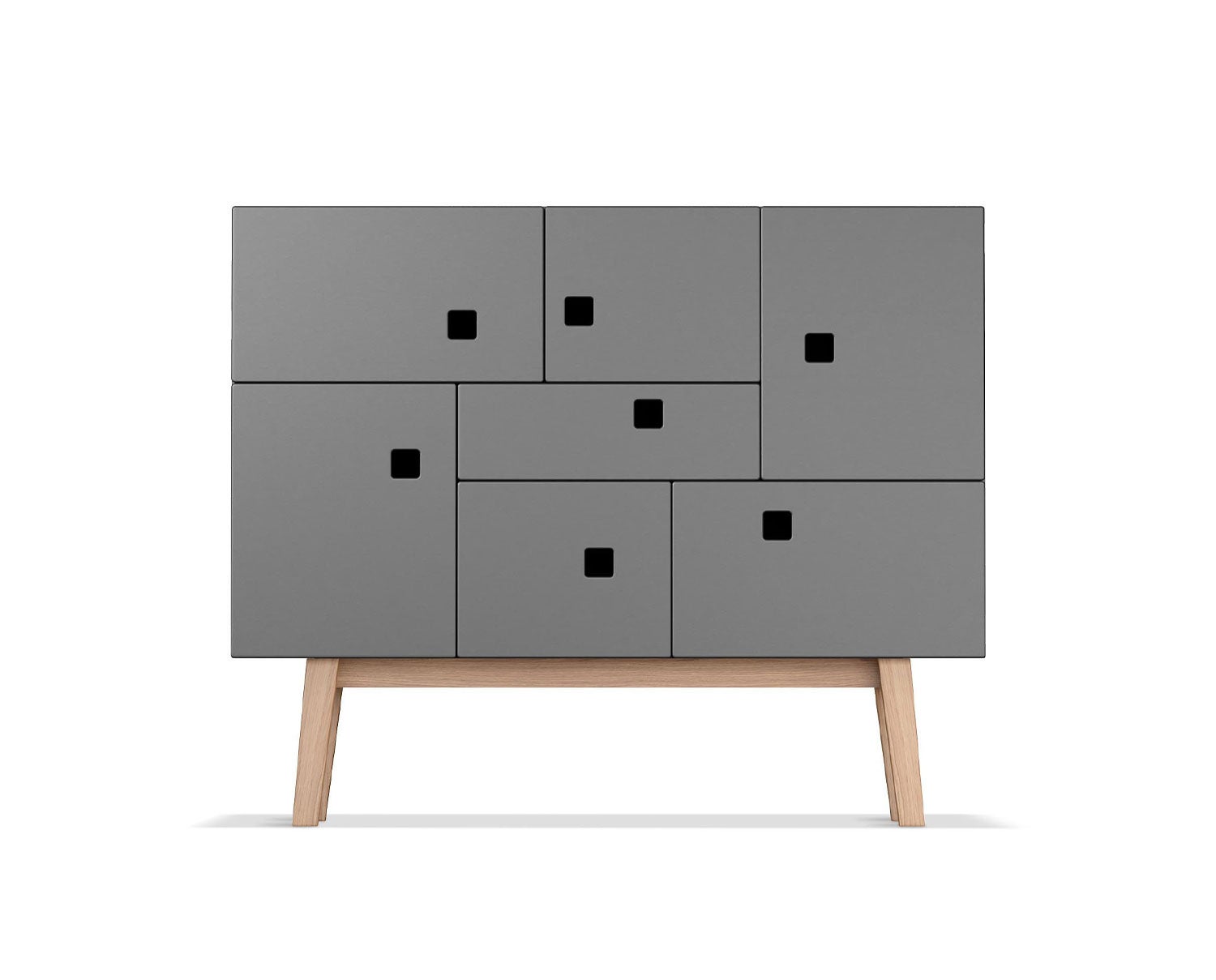 Peep C1 Skåp i färgen Grå med ben i ek