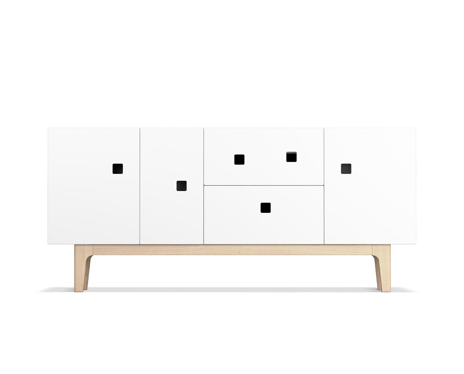 Peep M2 Mediamöbel i färgen Vit med ben i vitpigmenterad ek