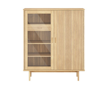 Caso-330-Highboard-Glass-Door-Natural-Oil-Oak