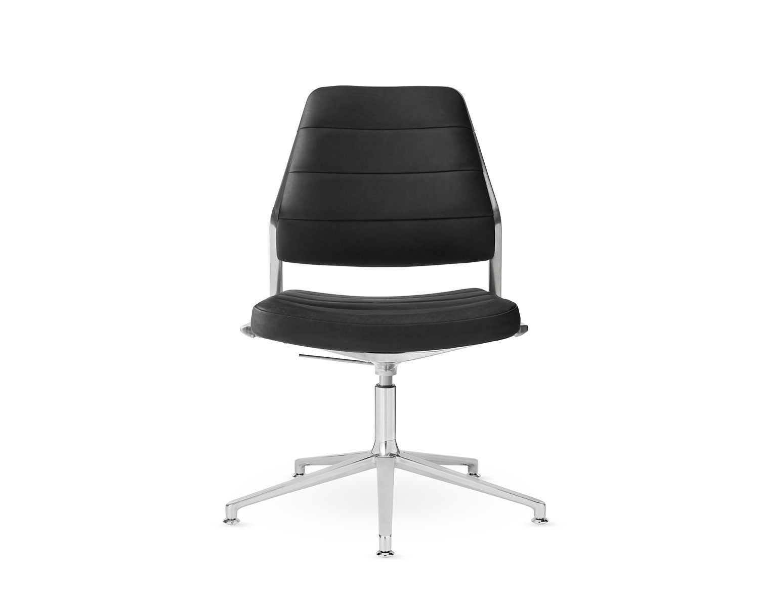 Vipp-454-Plus-Swivel-Chair-Black-Leather-Gliders