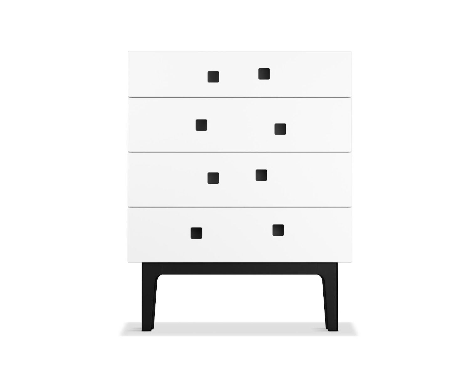 Peep B3 Byrå i färgen Vit med ben i svartlackad ek
