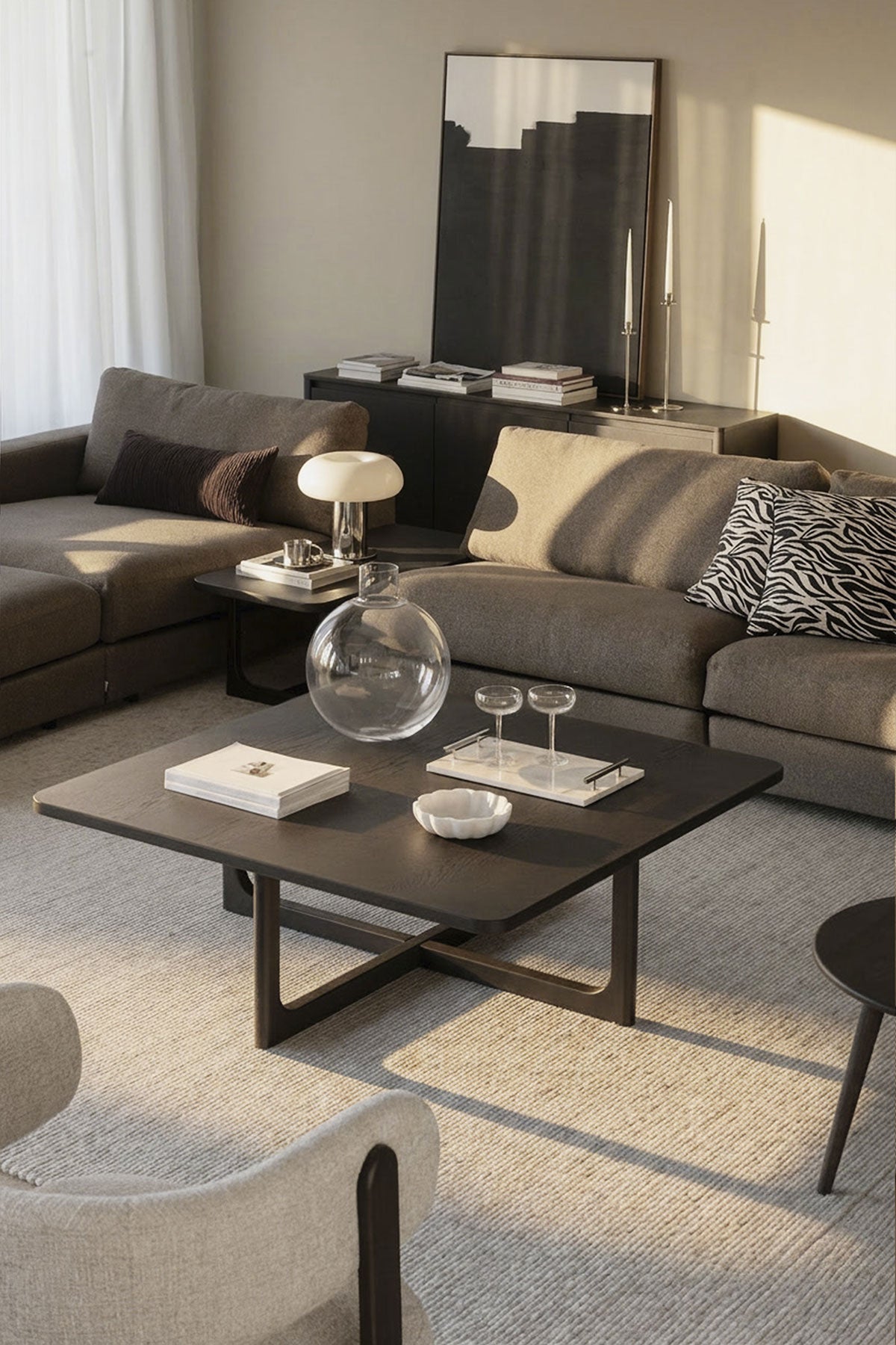 Rowico-Home-Driscoll-Coffee-Table-120x120-Dark-Brown-Oak-Lifestyle