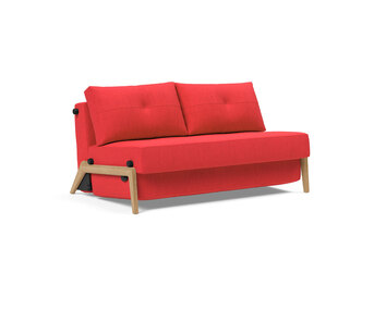 Cubed 02 Bäddsoffa 140 med ekben i tyget 511 Elegance Red