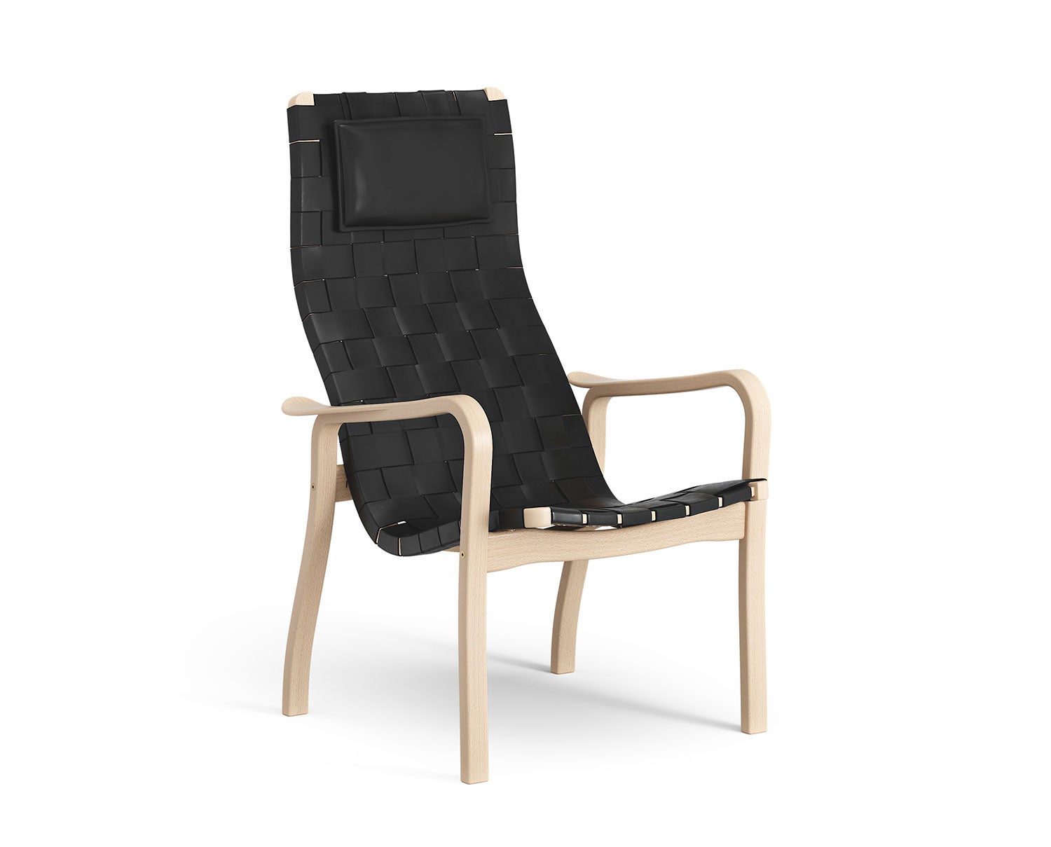 Swedese-Primo-High-Varnished-Beech-Strap-Leather-Black