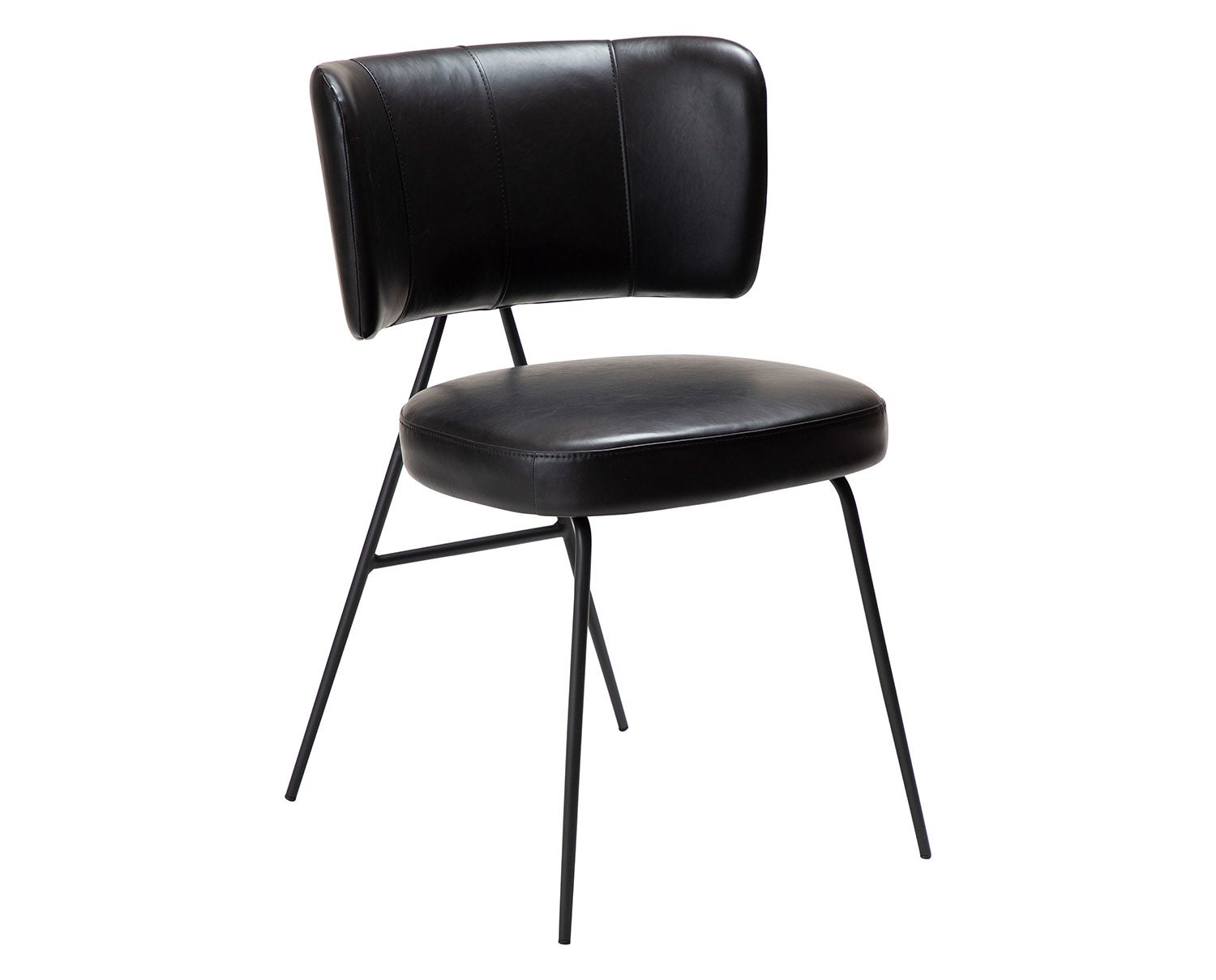 Roost stol från sidan i PU färgen Vintage Black