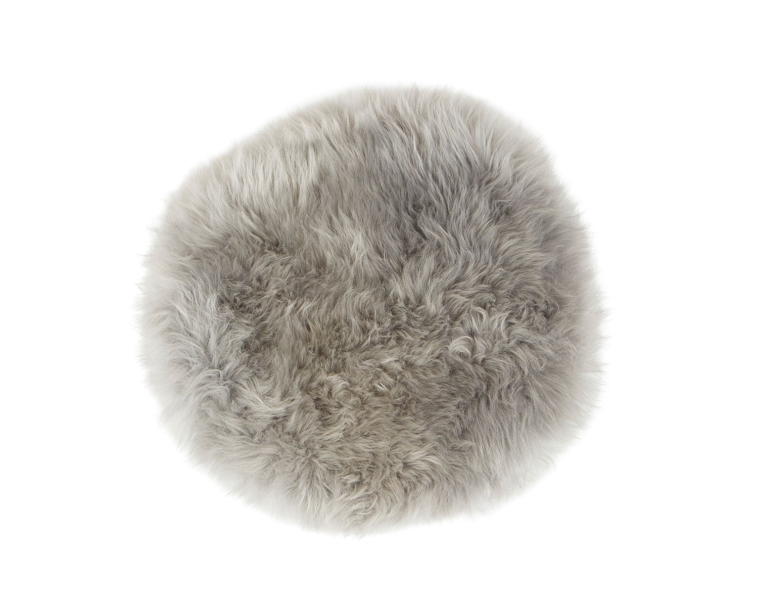 Moa rund långhårig sittdyna Ø36 cm i färg grå från Shepherd