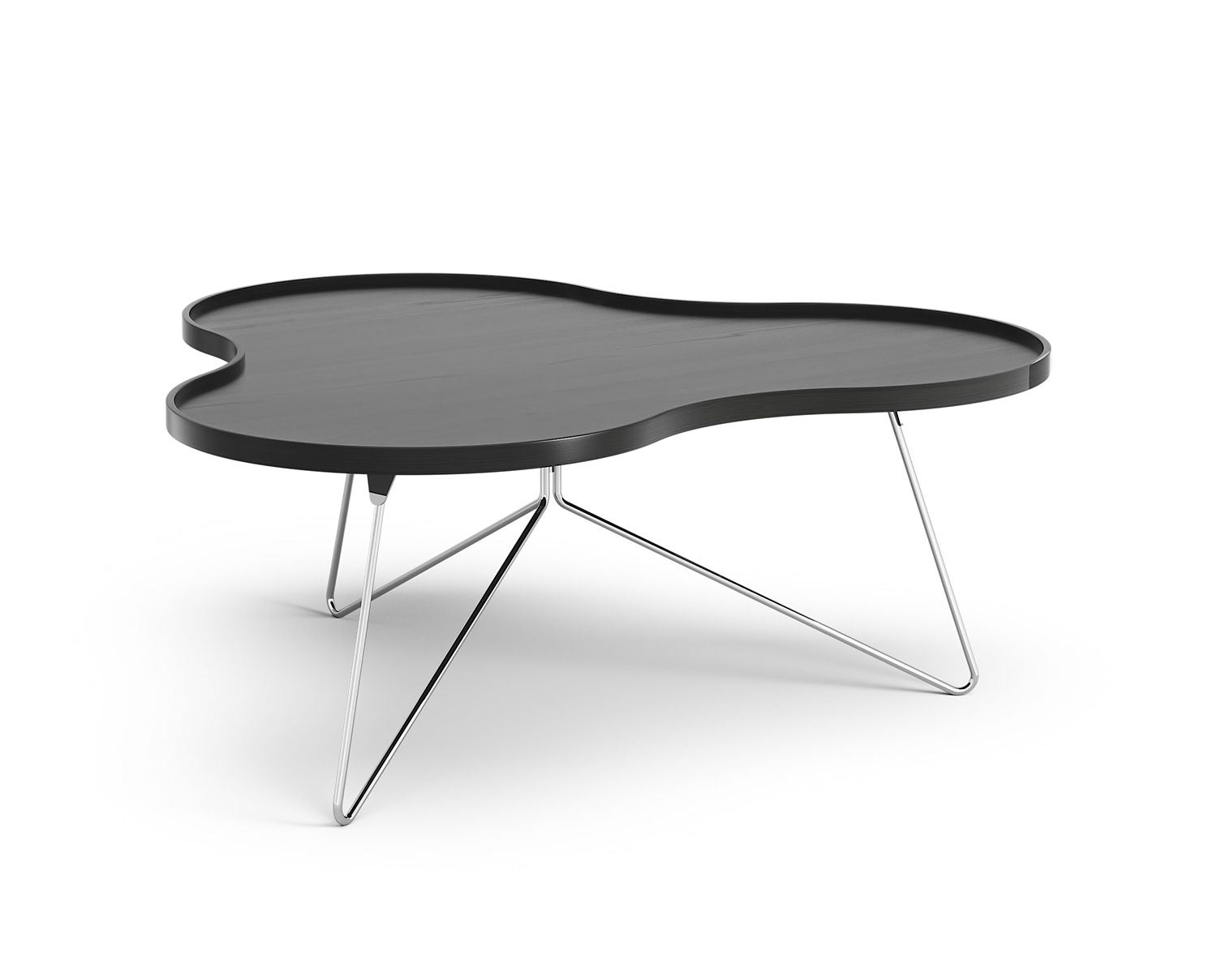 Flower-Mono-Table-114x107-Black-Ash-Chrome-Metal-H45