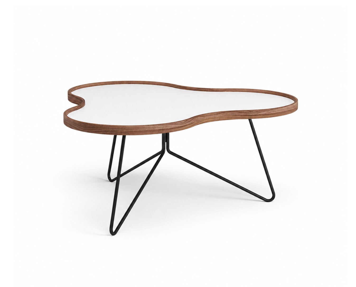 Flower-Table-90x84-White-Laminate-Walnut-Black-Metal-H39