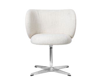 Rico Matstol med snurrfot i tyget Bouclé Off-White
