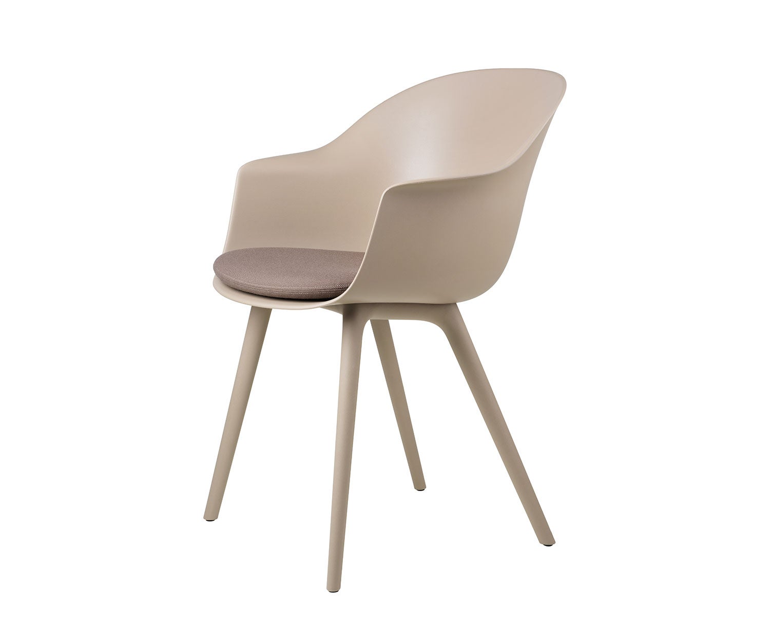 Bat Stol i plast med kudde och plastben