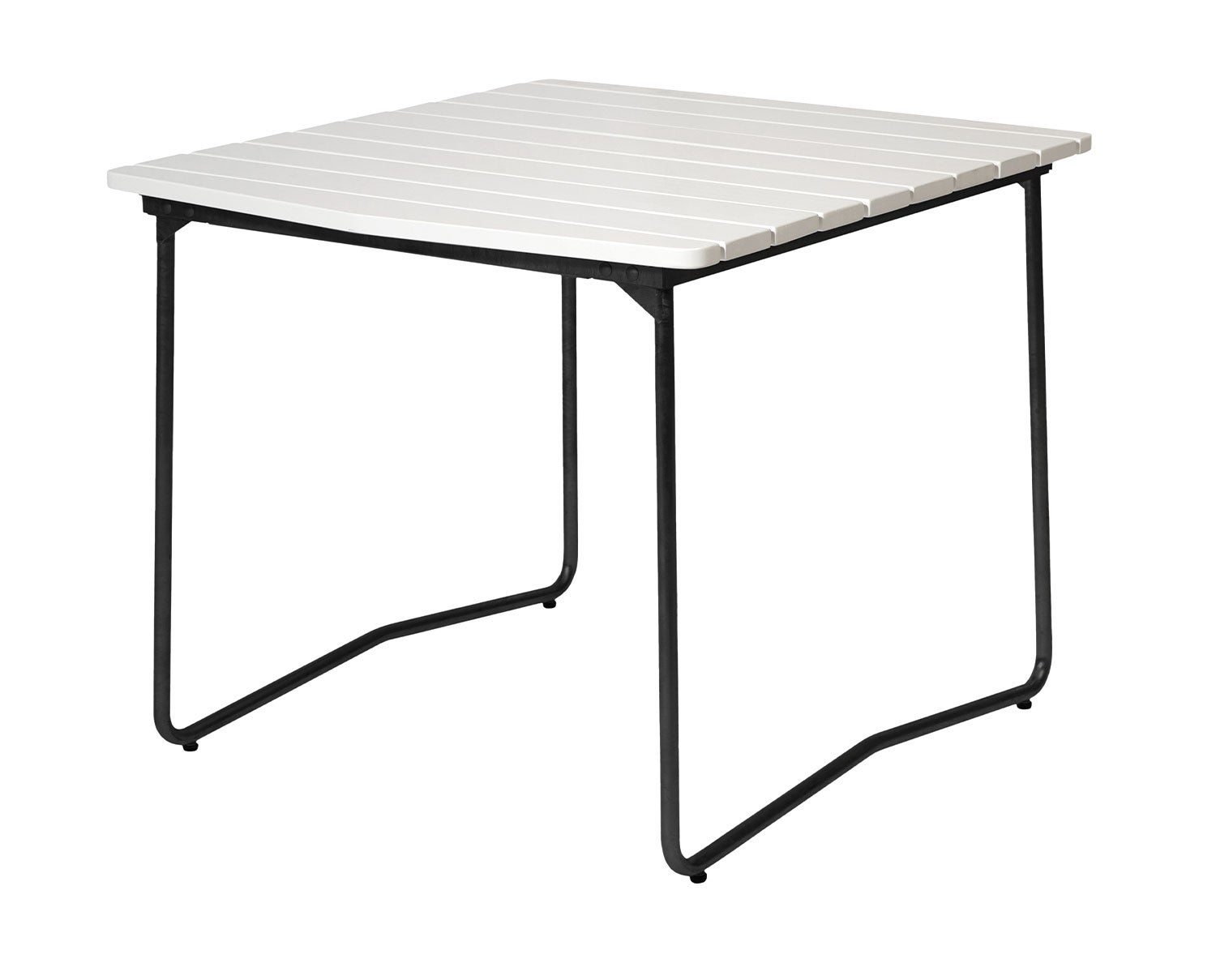 Bord B31 84 i vitlackad ek med svart stativ