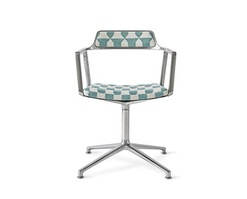 Vipp 452 Swivel Chair i tyget Lagrasse med stativ i polerat aluminium