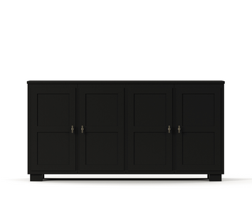 9914B CAMDEN SKÄNK 4 D WHITE 164B x 42D x 83H, träd-2+2-hyllor-FRONT