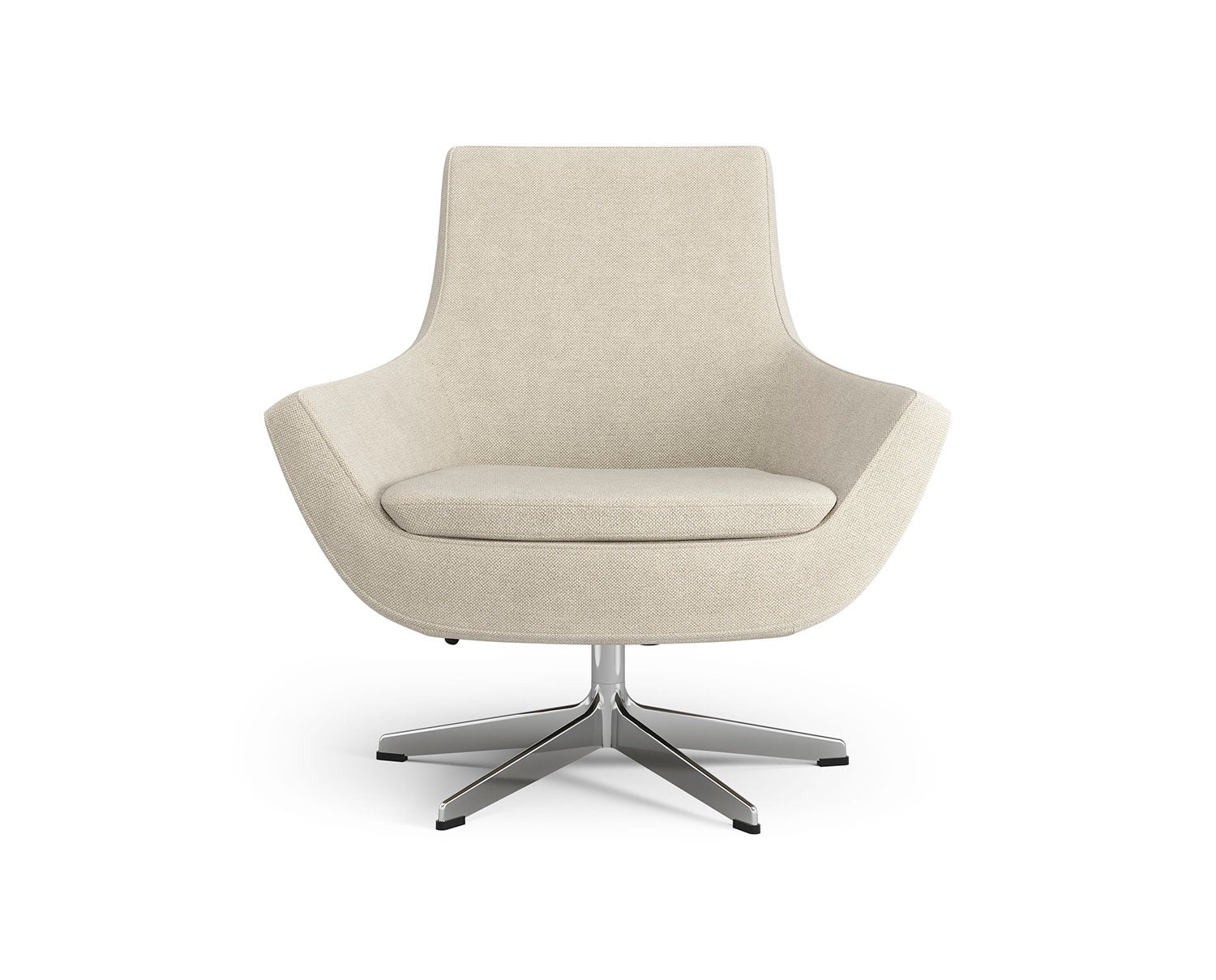 Låg modell | Tyg Hallingdal 0200 | Polerad aluminium