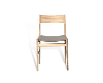 Siza Stol i vitpigmenterad ek med sits i linne