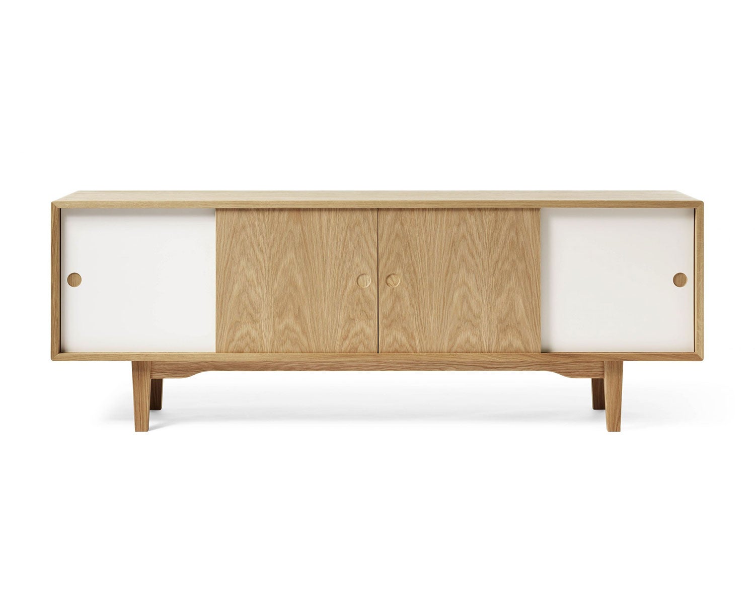 Zweed Moodi Sideboard 180 cm med två dörrar i ek och två dörrar i vit laminat