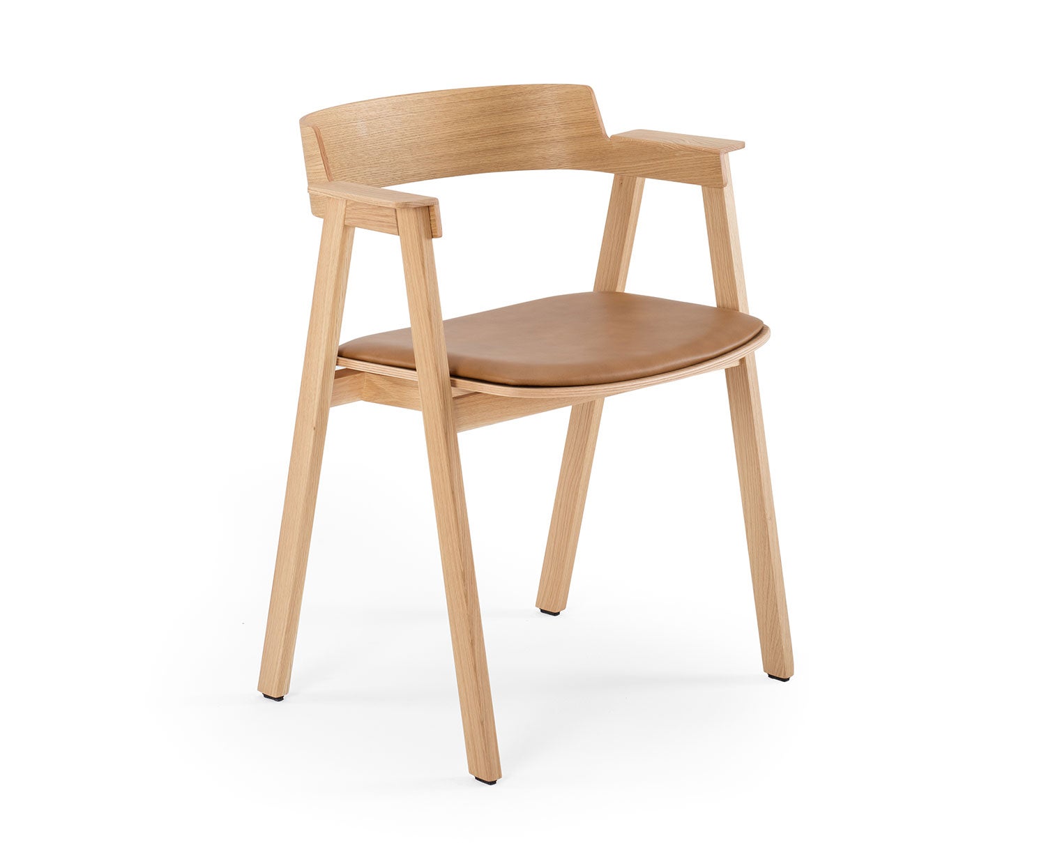 Flip Stol i naturlackad ek med lädersits i färgen Dakar 3411 Nature