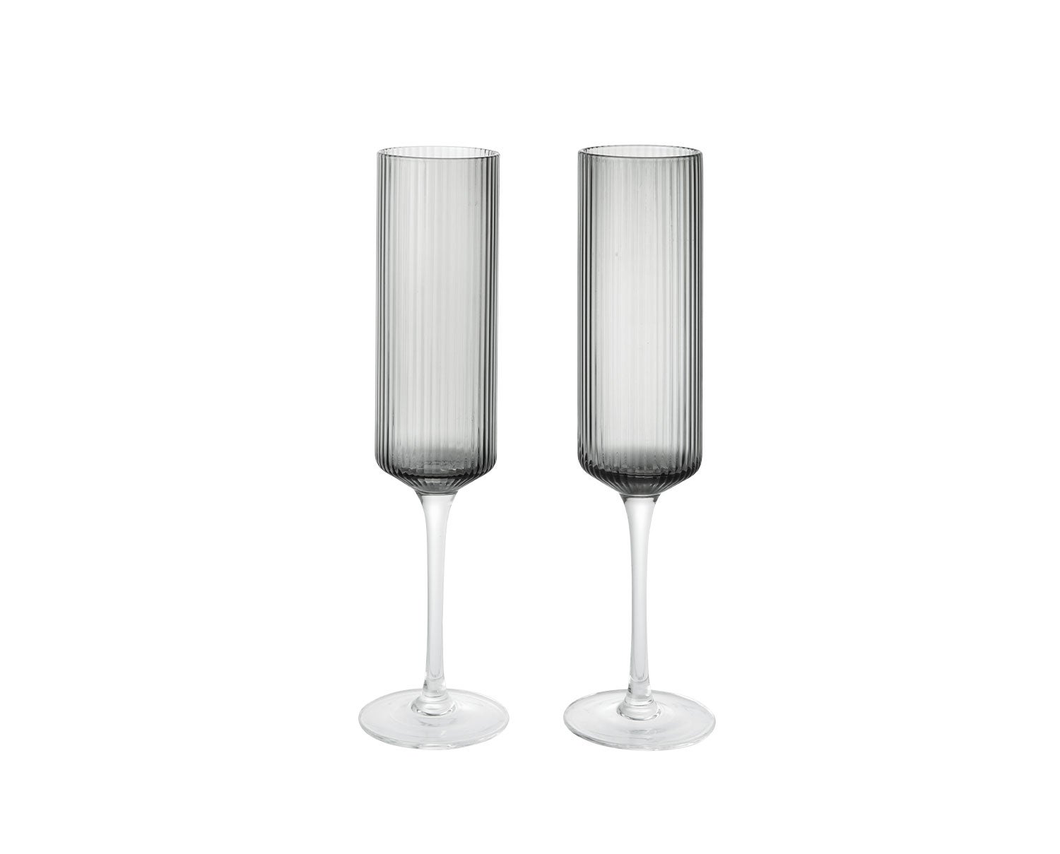 Ferm-Living-Ripple-Champagne-Flutes-Smoked-Grey