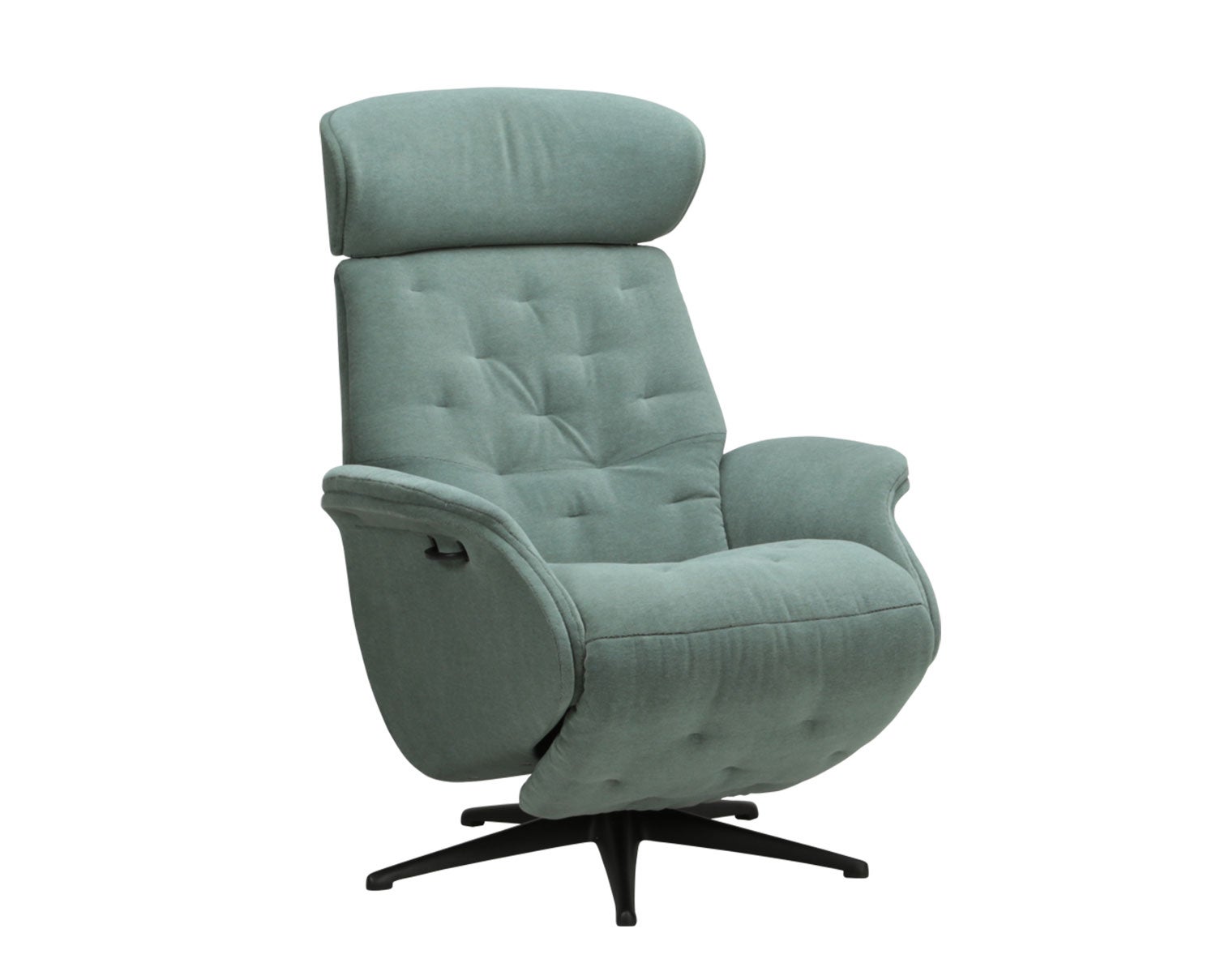 Volden Reclinerfåtölj med batteri helklädd i tyg med ben i svart aluminium