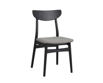 Rodham Stol | Svart ek, mörkgrått