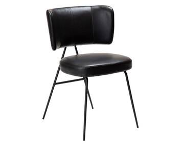 Roost stol från sidan i PU färgen Vintage Black