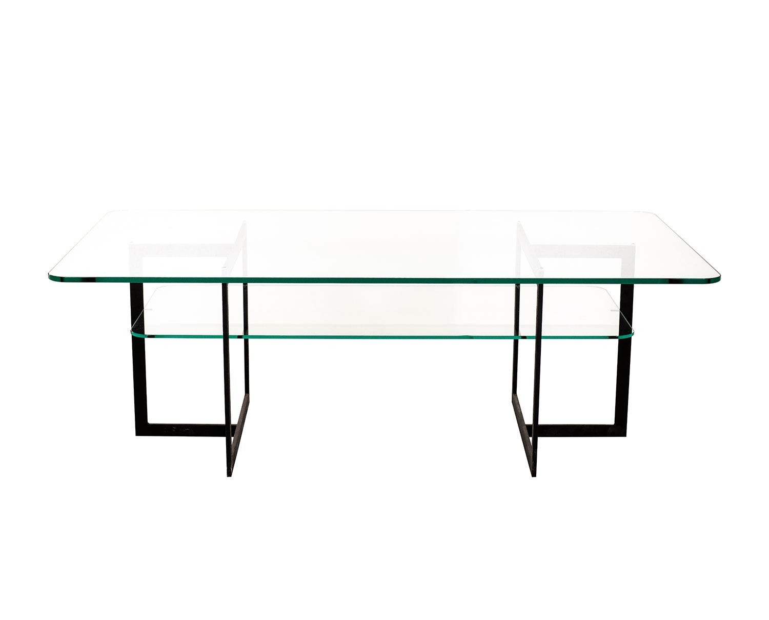 Square Soffbord | Svart/ Glas