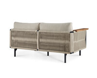 Rygg på Corbey Outdoor Loungesoffa i tyget Oyster