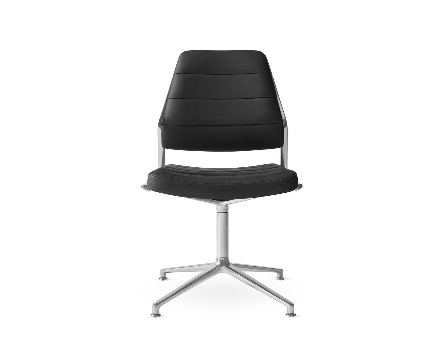 Vipp-454-Swivel-Chair-Black-Leather-Gliders