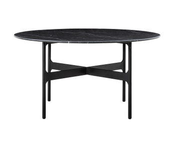 Floema-Matbord-Ø140-Svart-Marmor