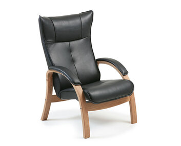 Easy Fåtölj Oljad Ek Svart läder