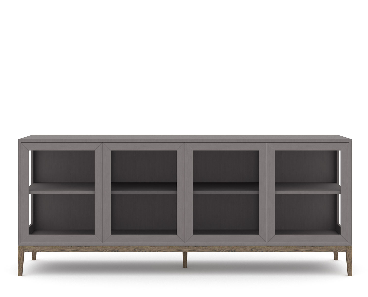 Edge 2.0 Vitrinskåp | 4 Dörrar, 1-Sektion, Grey/ Burned Walnut