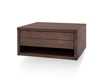 Trace Vägghängt Sängbord | Rökbetsad Ek