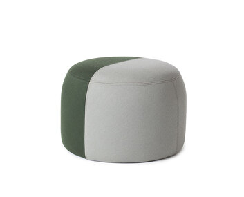 Dainty Puff Warm Grey Forest green