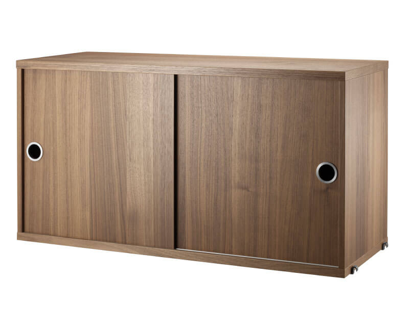 String Skåp med skjutdörrar 78x30 Valnöt