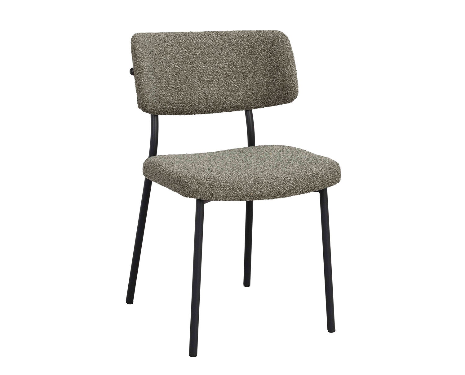 Herbster Stol i grönt tyg med svarta metallben