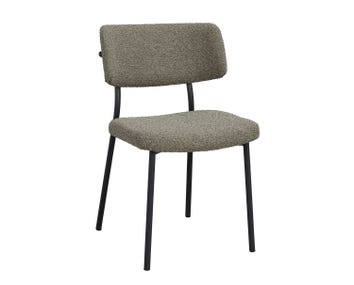 Herbster Stol i grönt tyg med svarta metallben