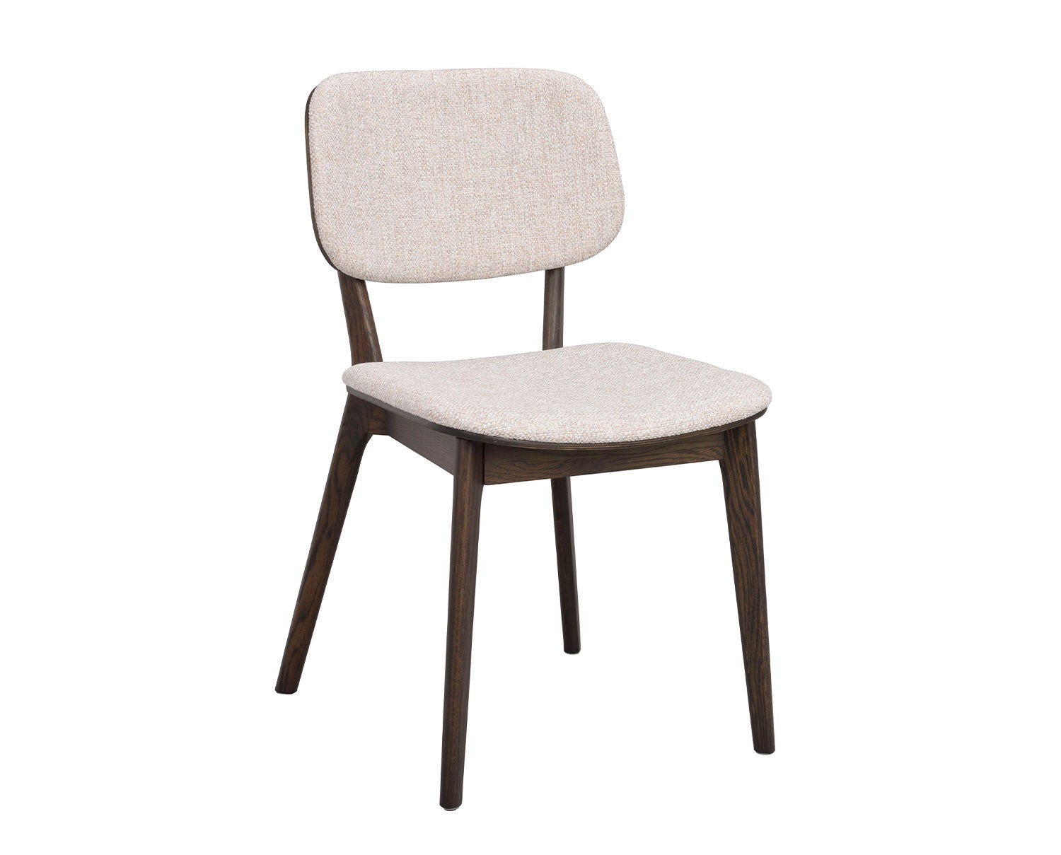 Barrett stol i brun ek med ljusbeige tyg