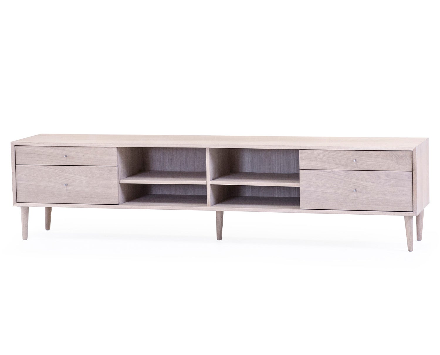 Nordik Mediabänk 206 centimeter Vitoljad Ek