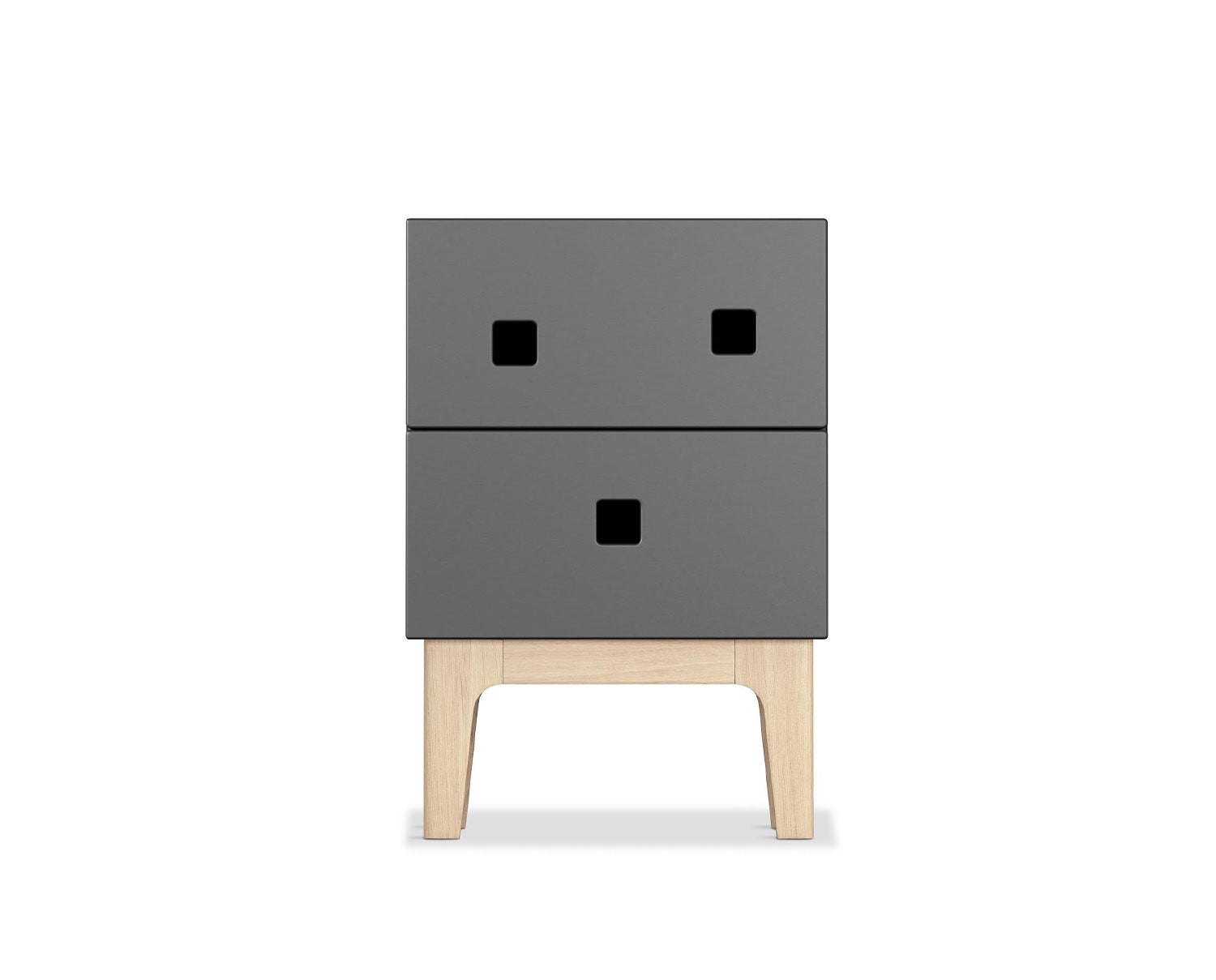 Peep S1 Sängbord i färgen Grå med ben i vitpigmenterad ek