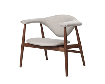 Masculo loungefåtölj, amerikansk valnöt, tyg Dedar Sinequanon 010 Acqua