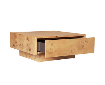 Burl Soffbord med förvaring i natur med öppen låda