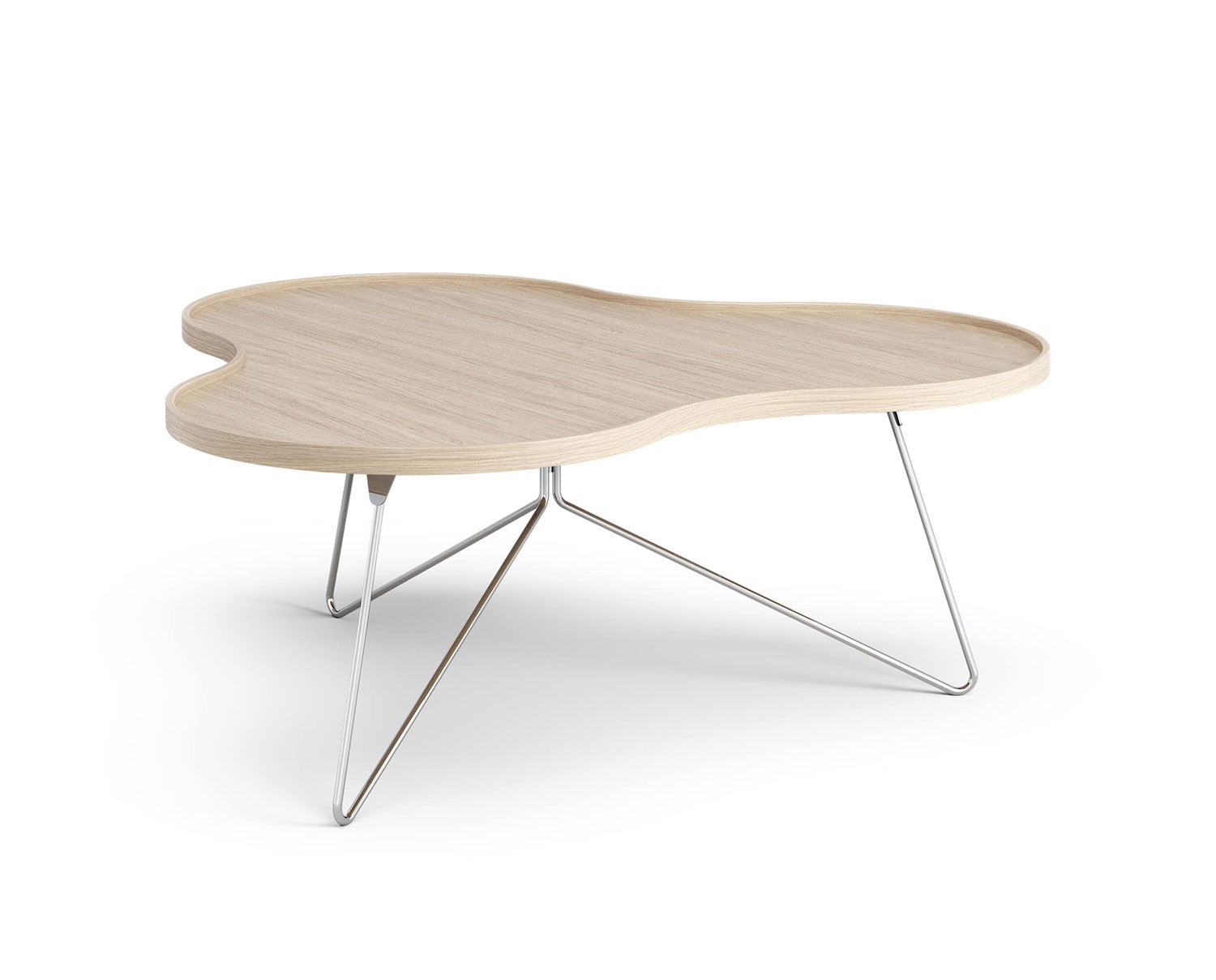 Flower-Mono-Table-114x107-Whitepigmented-Oak-Chrome-Metal-H45