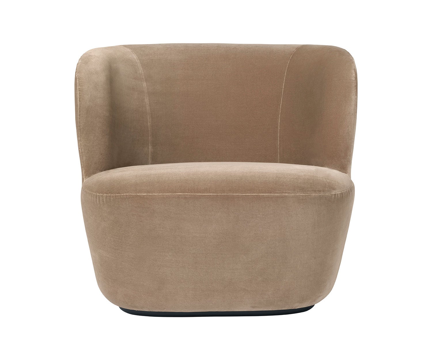 Stay_LoungeChair_85_Fixed_FullyUpholstered_Black_GUBI_Velluto-208_Front