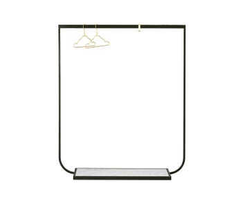 Tati Klädhängare i bredd 130 centimeter i färgen Char Grey med stenskiva i Carrara