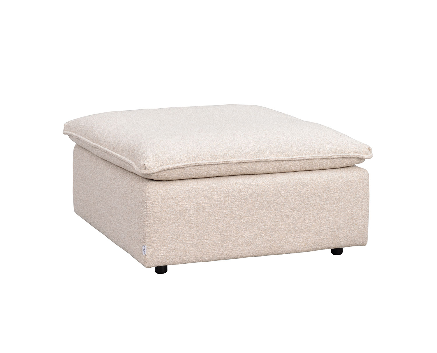 Rawlins Fotpall | Tyg Sandra Ljusbeige