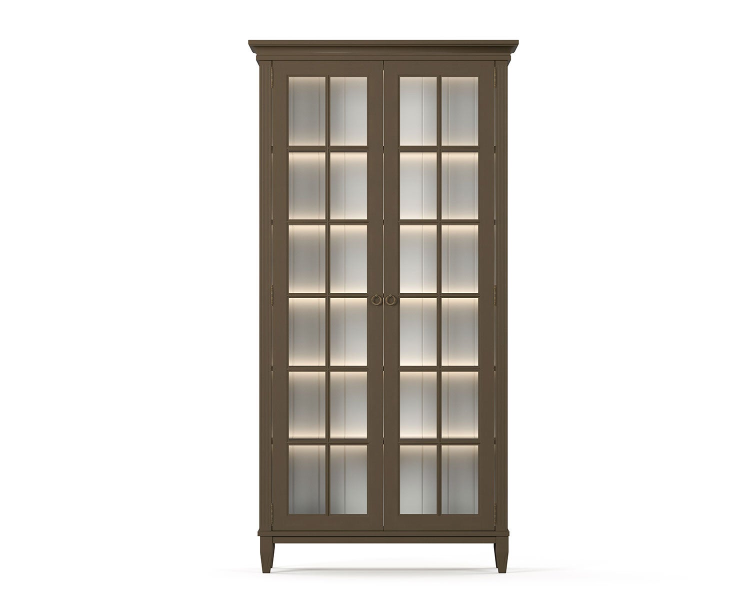 Stockholm Vitrinskåp med två dörrar och glassidor i utförandet Mocha