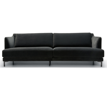 Vera soffa 3-sitsXL delad (med stödben) i tyg Classic Velvet 6 anthracite