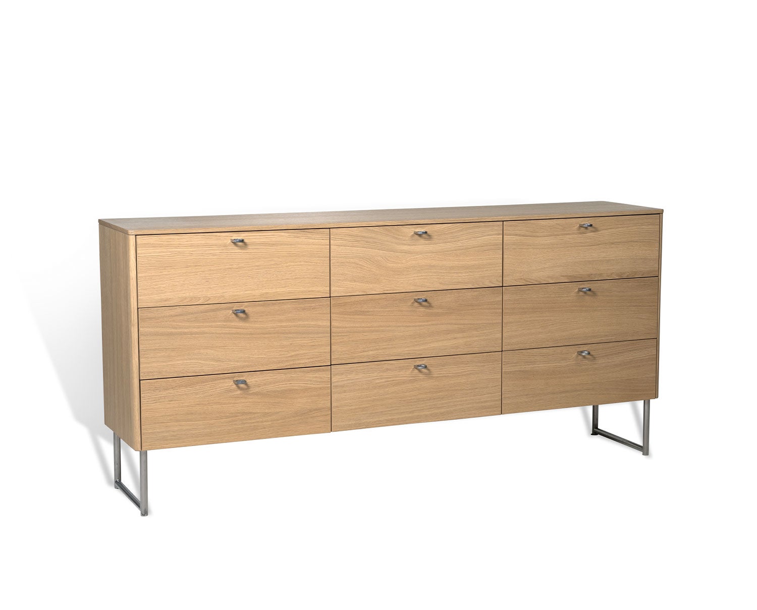 Deus Byrå med nio lådor i vitpigmenterad ek