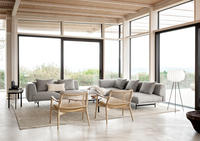 Vipp Cabin 488 Lounge Chair i Light Oak | Sand Leather och Chimney soffa